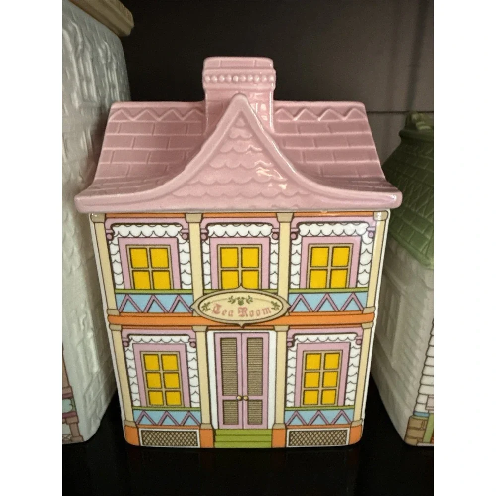 AVON Townhouse Canister Collection 4 Piece Set Sweet, Tea, Coffee, Confectionery